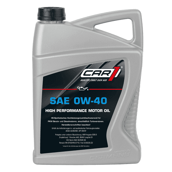 CAR1 SAE synthetisches Motor&ouml;l 0W-40 5L